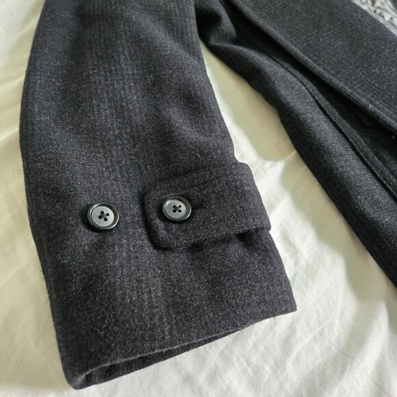 Elegant Men Wool Blend Jacket / Pea Coat - Size M - Charcoal - Perfect Condition - Picture 3 of 16